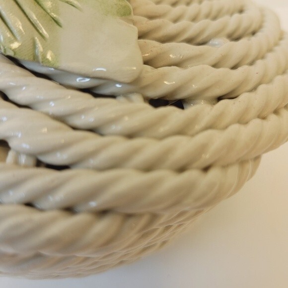 Vintage Weave Capodimonte Rope Basket/ Trinket Dish - Picture 12 of 12